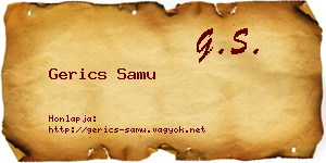 Gerics Samu névjegykártya